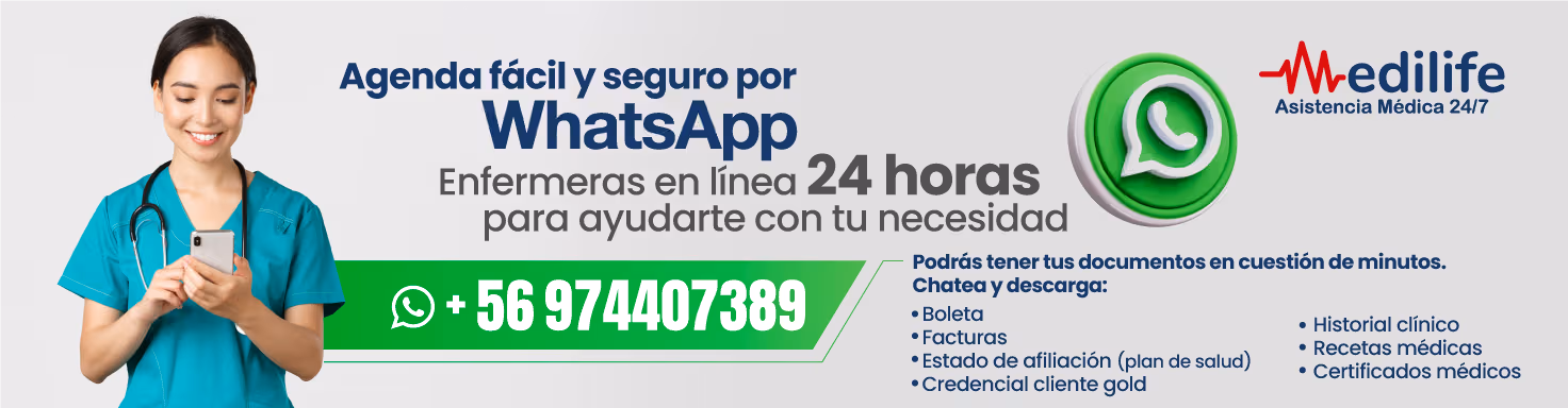 Atención médica por WhatsApp 24 horas con enfermeras en línea en Medilife